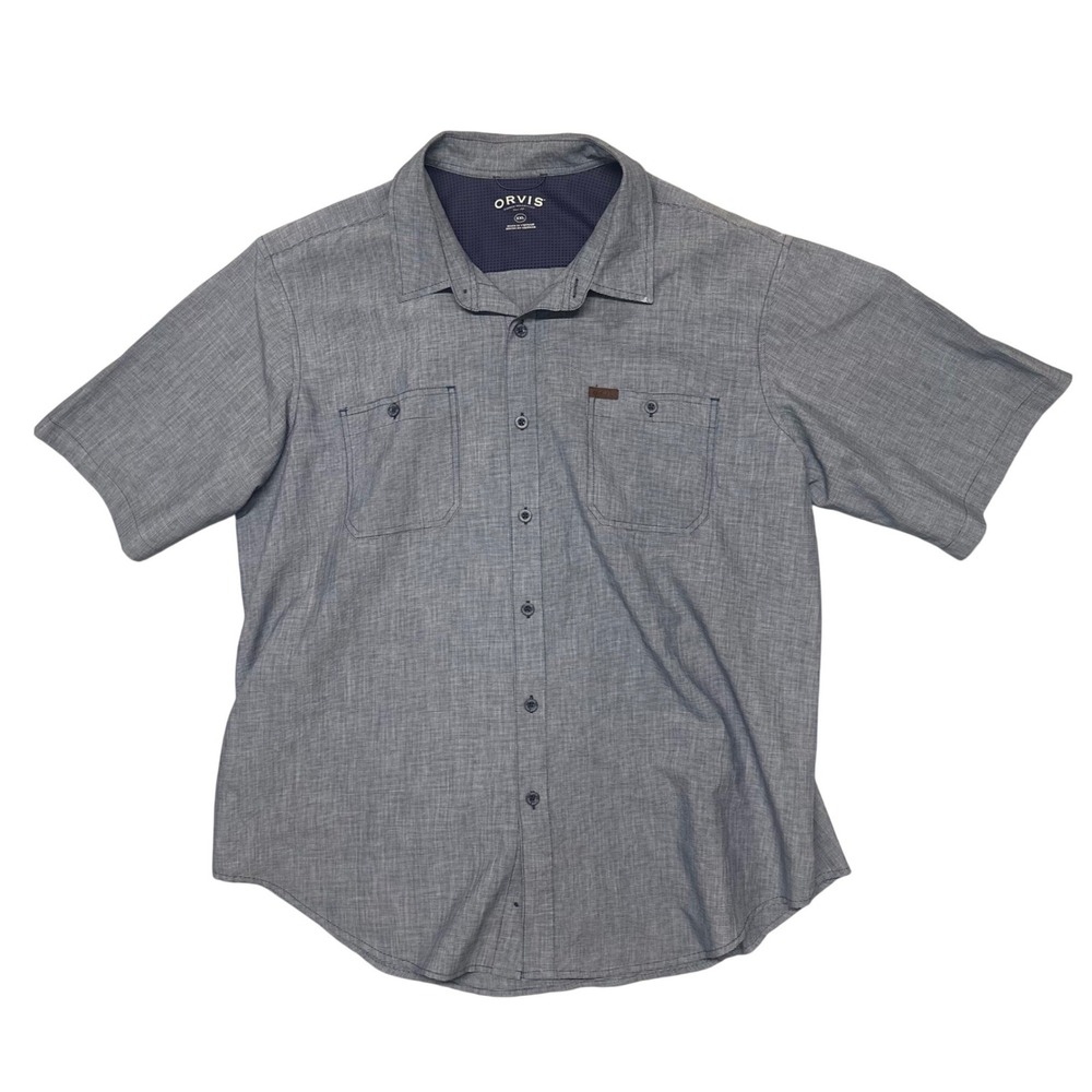 ORVIS Mens Button‎ Down Shirt Size XXL Classic Collection Short Sleeve Outdoor